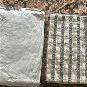 Blue and White Striped Accent Pillow